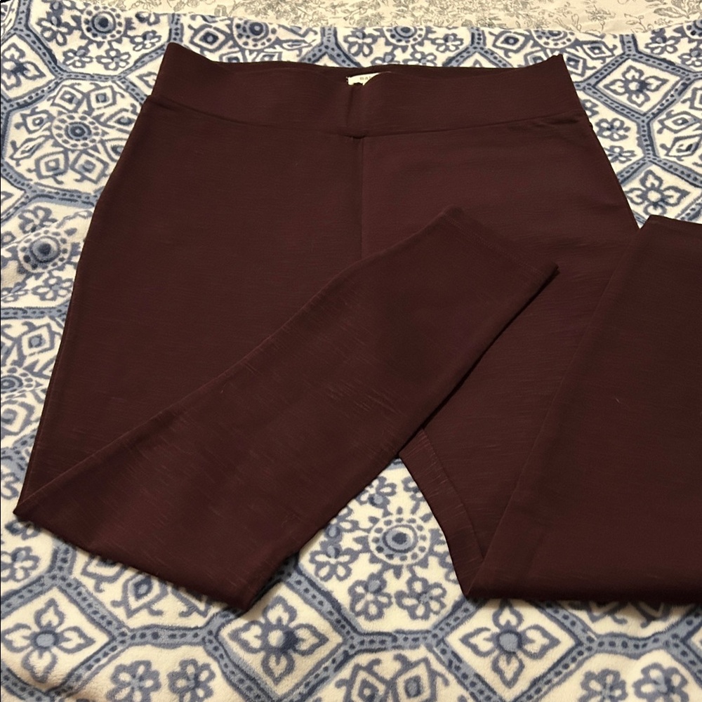 Madewell High-Waist Ponte Leggings in Burgundy